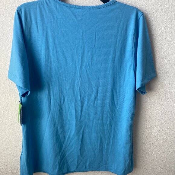 Princess Cruises women bling Rhinestone beaded Blue or Coral Top tee Size L NEW - Picture 4 of 7